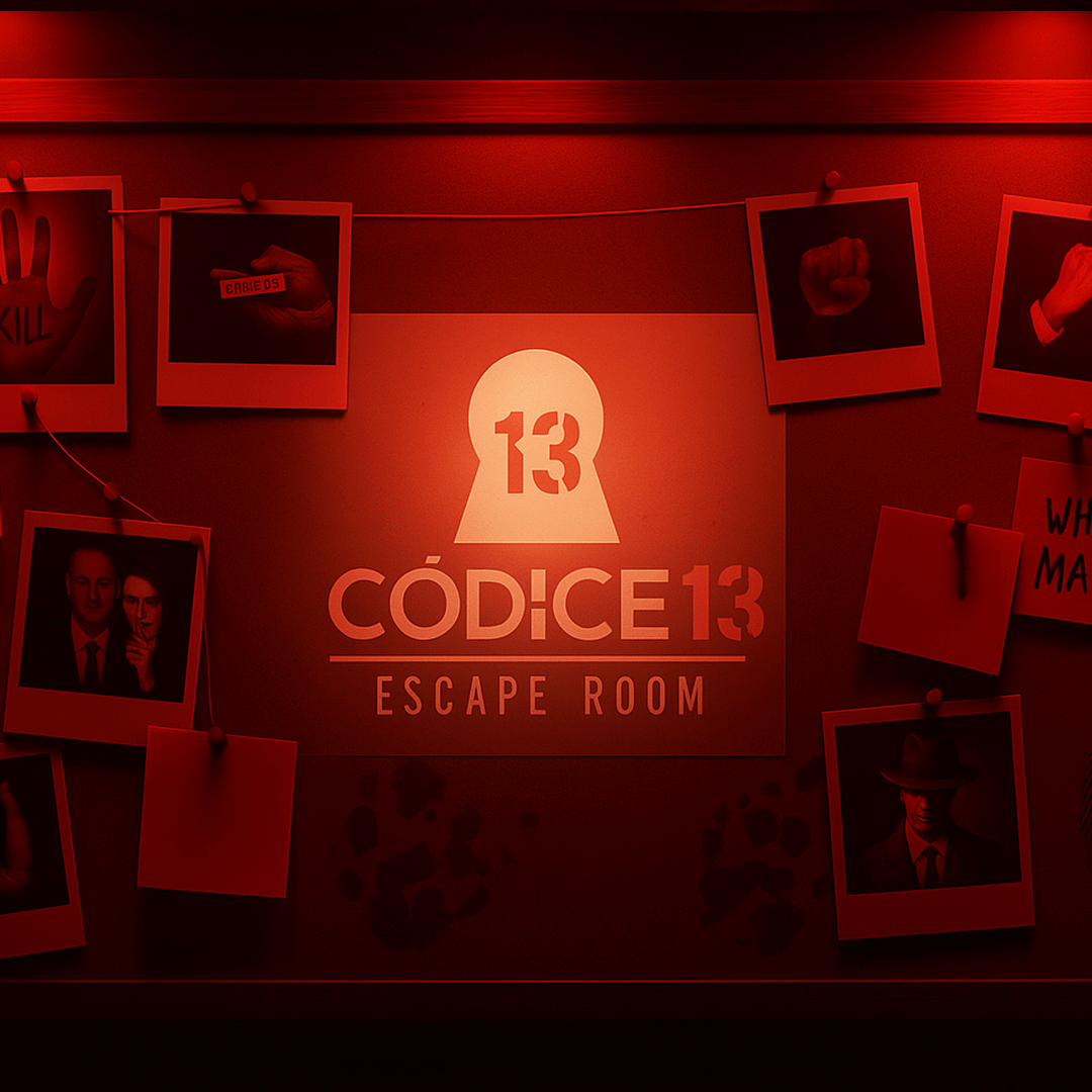Códice 13: detalle visual de acertijo y ambientación en escape room, proyecto de DAROX